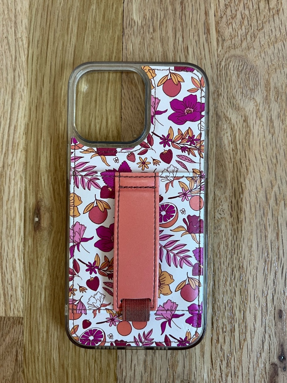 Walli iPhone 14 Pro Max Floral Strap Grip Case